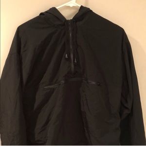 Black windbreaker